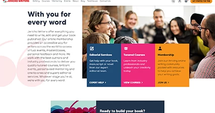 All there in black and white – or full colour: a new home page for Jericho Writers